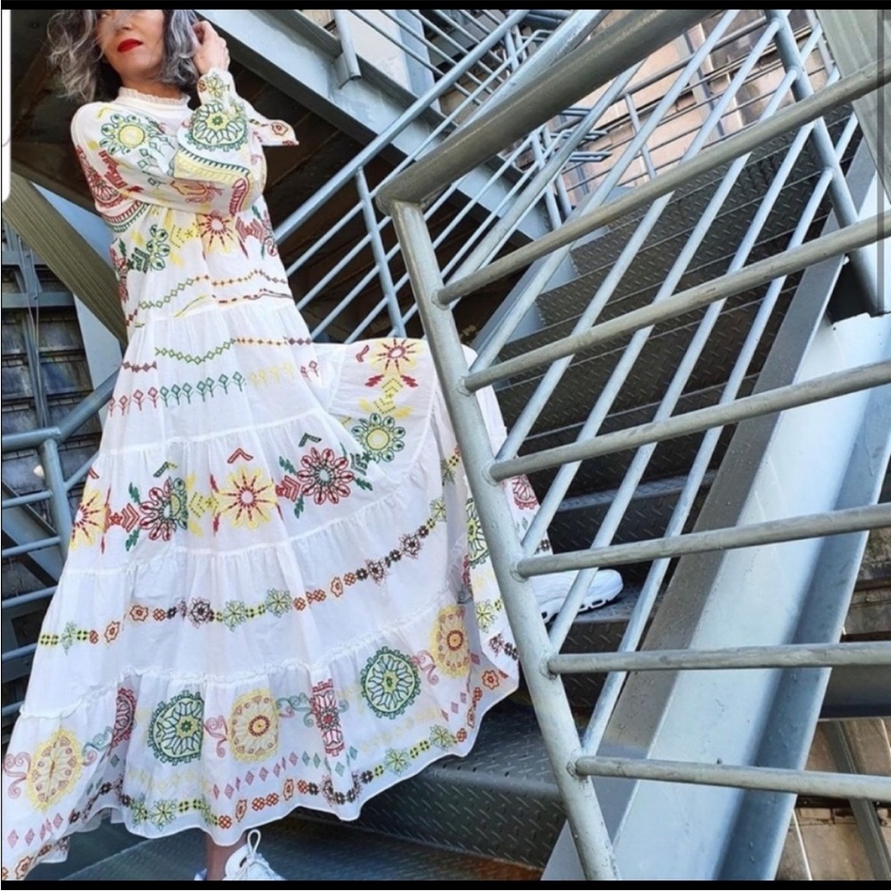 ZARA multicolored embroidered dress
